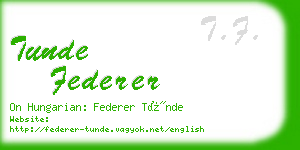 tunde federer business card